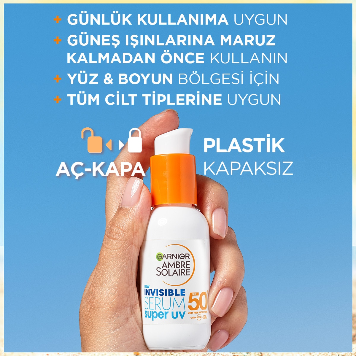  A.SOLAIRE A.SOLAIRE Garnier Ambre Solaire Invisible Serum Super UV Günlük Güneş Koruyucu Serum  1 of 6 
