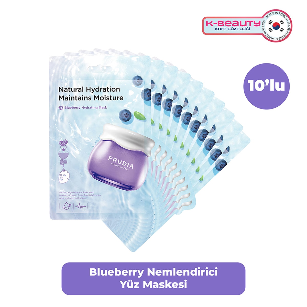 FRUDIA FRUDIA Frudia Blueberry Nemlendirici Maske 10'lu 1 of 2