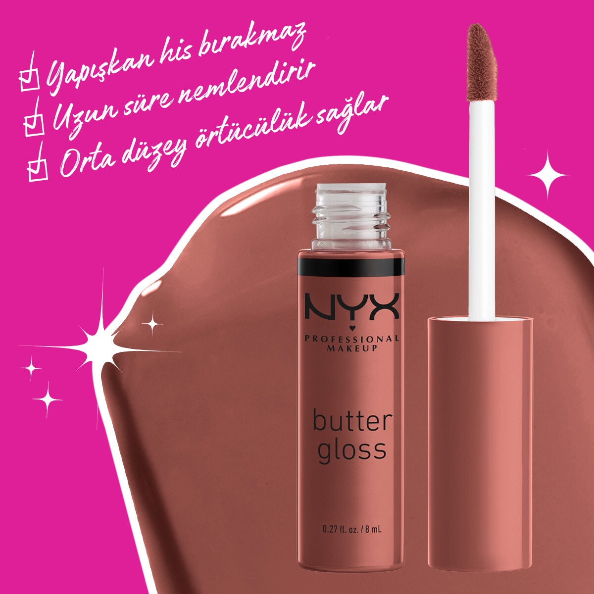  NYX NYX Nyx Professional Makeup Butter Dudak Parlatıcısı Gloss Praline  1 of 6 
