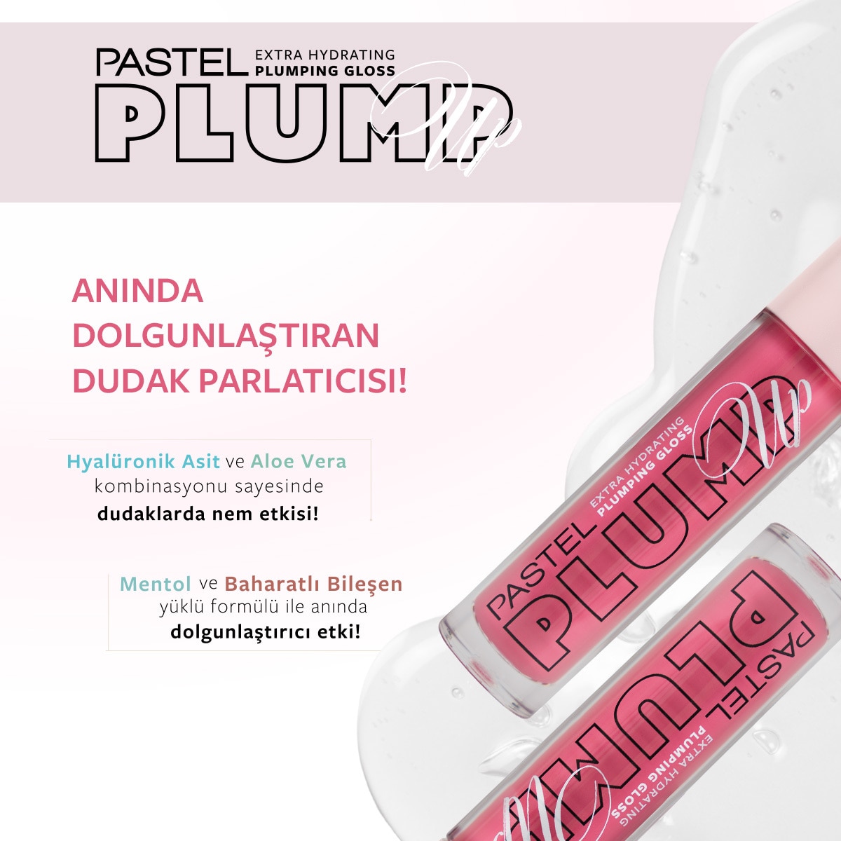  PASTEL PASTEL Pastel Plump Up Extra Hydrating Plumping Gloss Dolgunlaştıran Dudak Parlatıcısı 211  1 of 9 