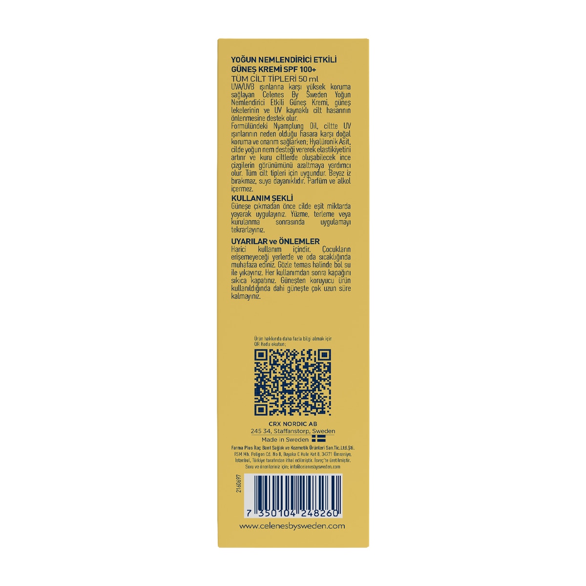 CELENES CELENES SUN Celenes Herbal Yüz Güneş Kremi SPF100+ 50 ml  1 of 2 
