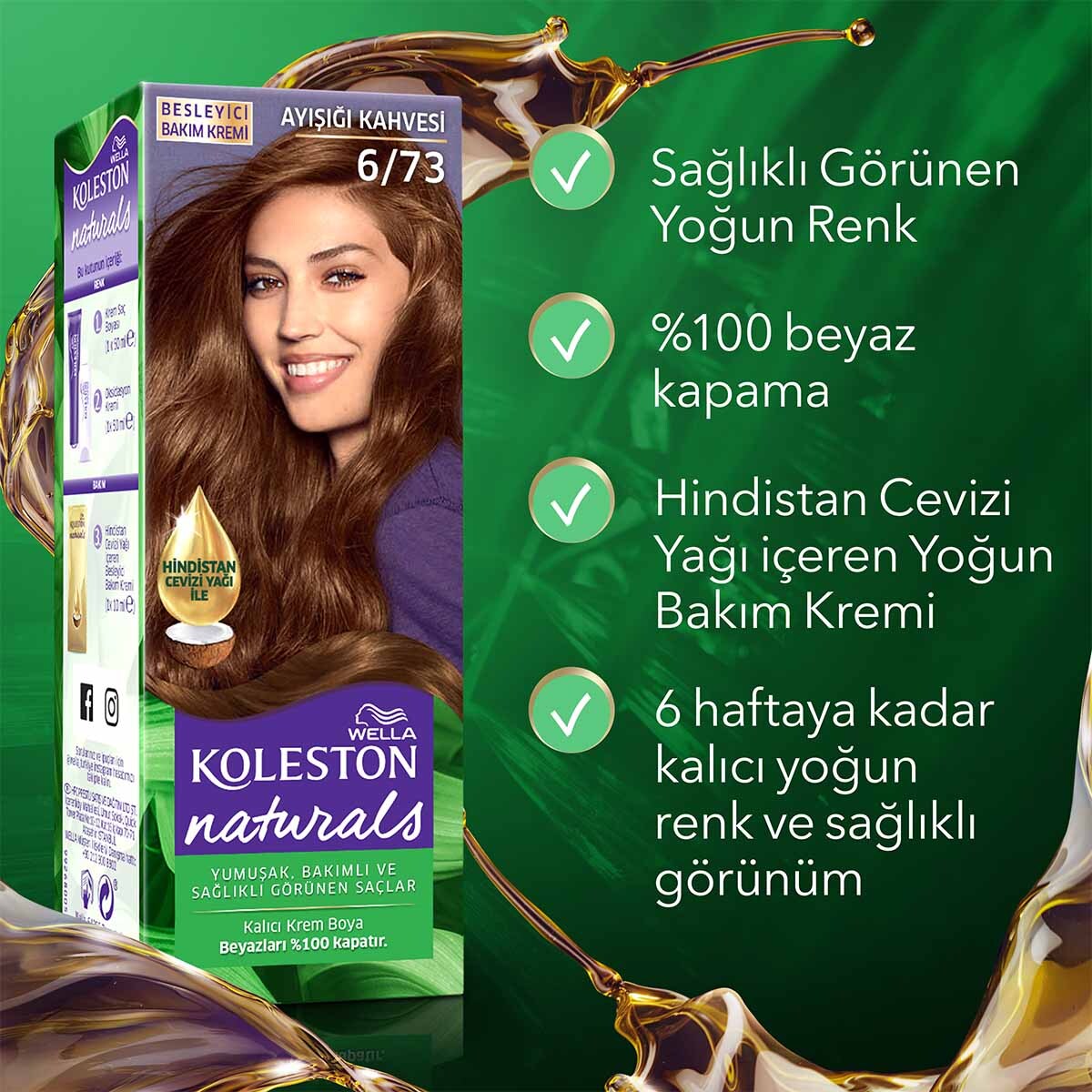 KOLESTON NATURALS KOLESTON NATURALS Wella Koleston Naturals Saç Boyası 6/73 Ayışığı Kahvesi 1 of 7