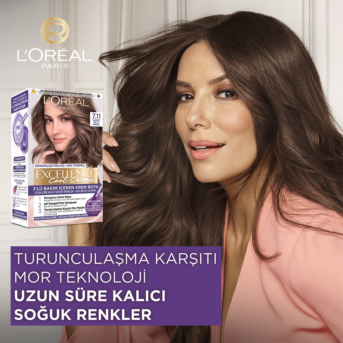  EXCELLENCE EXCELLENCE L'Oreal Paris Excellence Saç Boyası Ekstra Küllü Koyukumral 6.11  1 of 7 