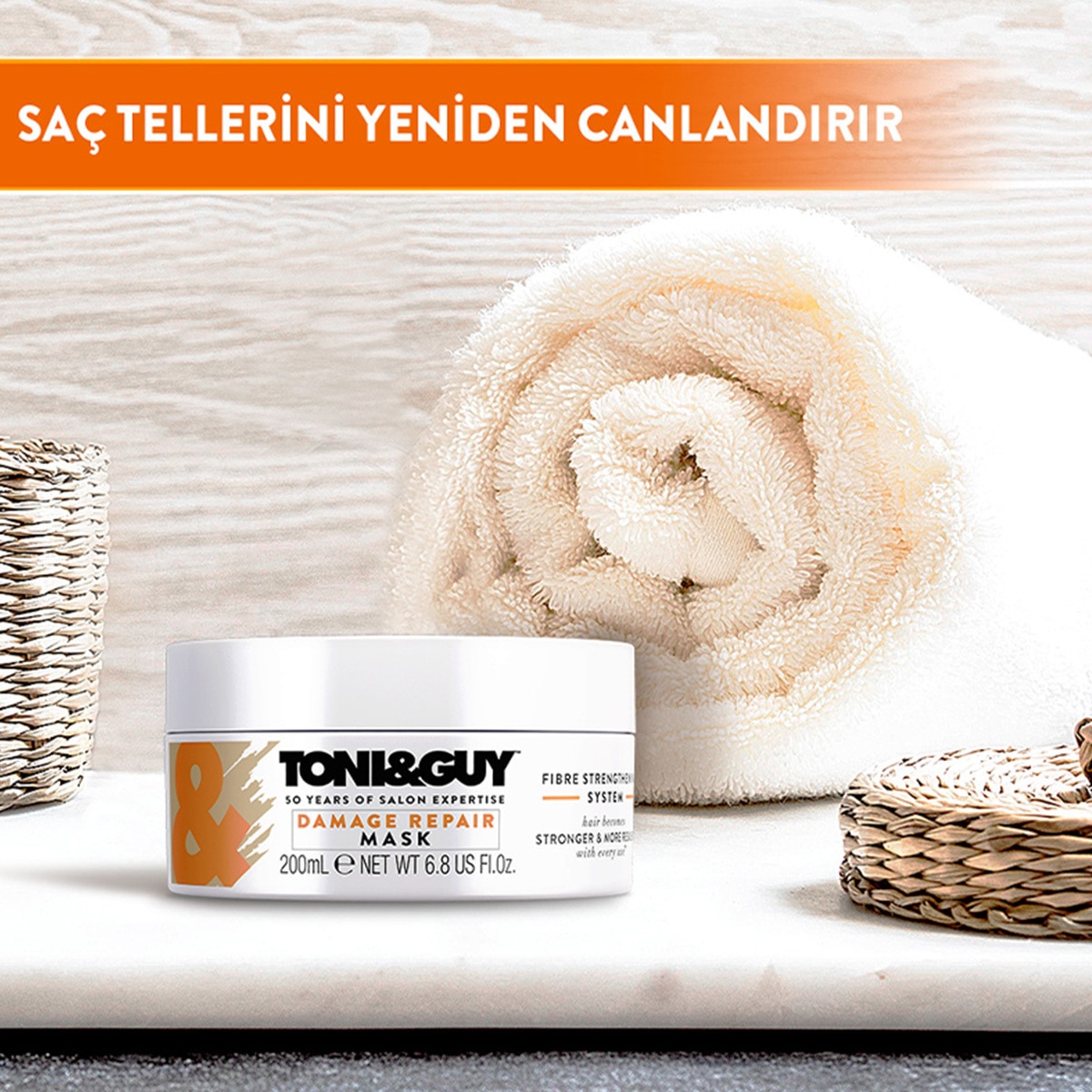  TONI&GUY TONI&GUY Toni&Guy Yıpranmış Saçlar için Yoğun Onarıcı Saç Maskesi 200 ml  1 of 6 