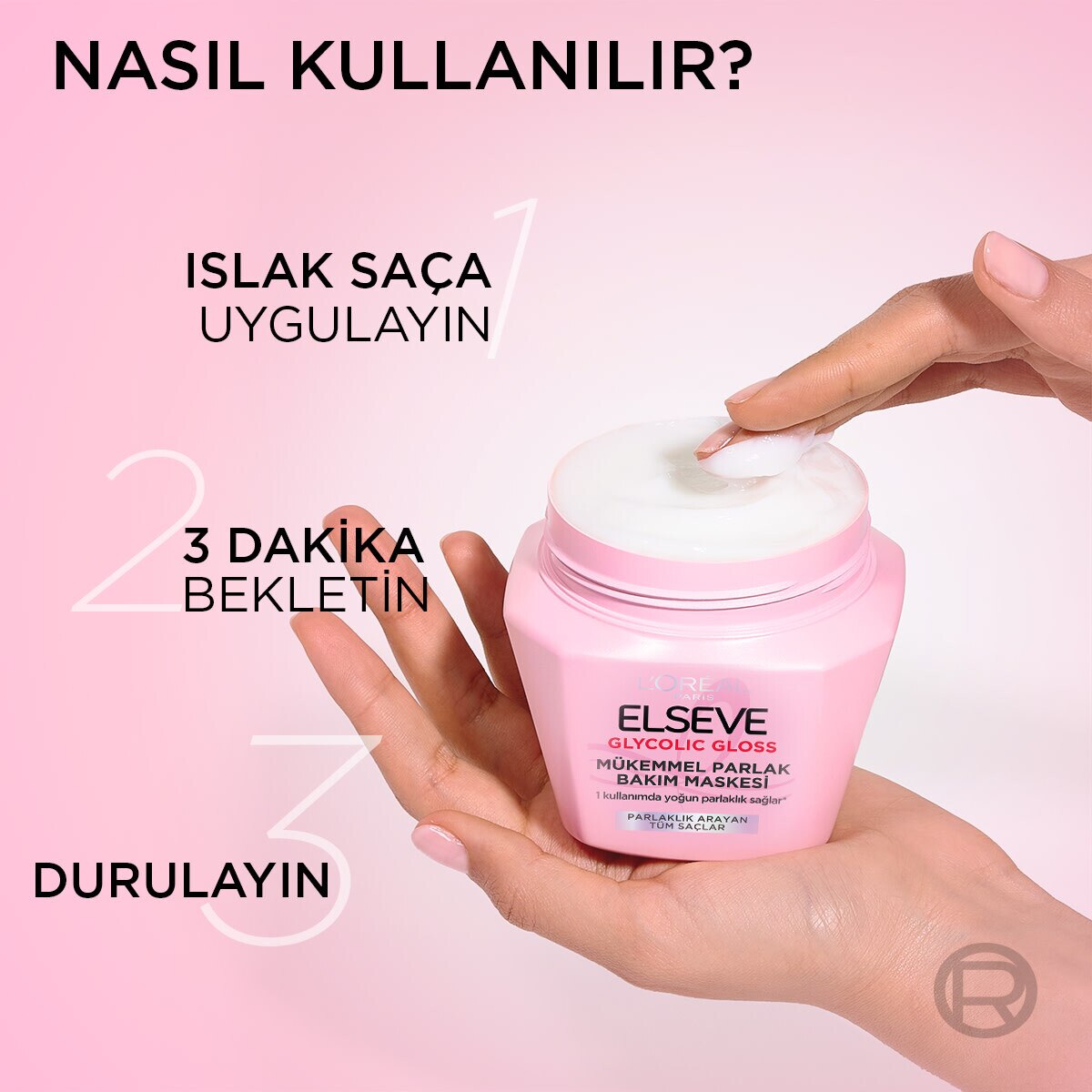ELSEVE ELSEVE Elseve Glycolic Gloss Mükemmel Parlaklık Veren Saç Bakım Maskesi 300 ml 1 of 8