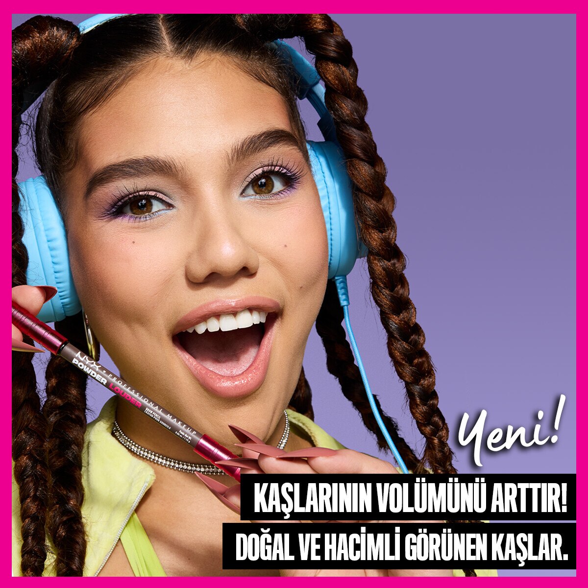  NYX NYX Nyx Professional Makeup Powder Louder Pudralı Kaş Kalemi 02 Taupe  1 of 8 