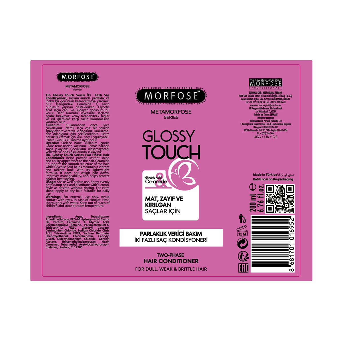  MORFOSE MORFOSE Morfose Metamorfose Parlaklık Verici Bakım İki Fazlı Saç Kondisyoneri 200 ml  1 of 7 