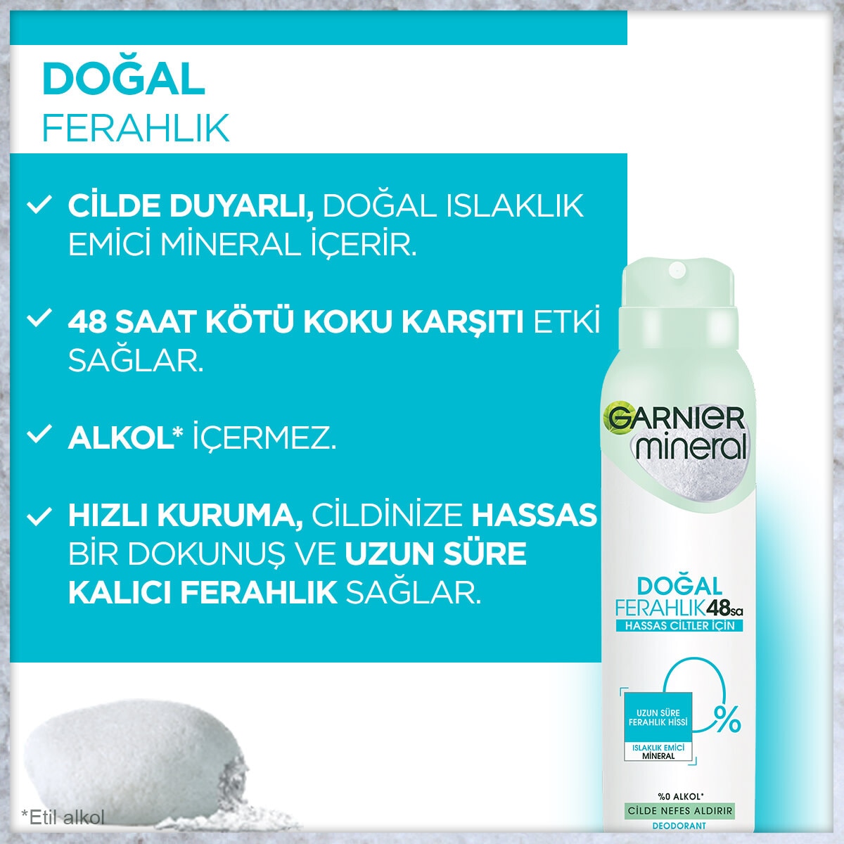  GARNIER GARNIER Garnier Doğal Ferahlık Kadın Deodorant Sprey Pudrasız  1 of 5 