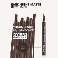 Flormar Midnight Matte Mat Bitişli Kalem Likit Eyeliner Kahve