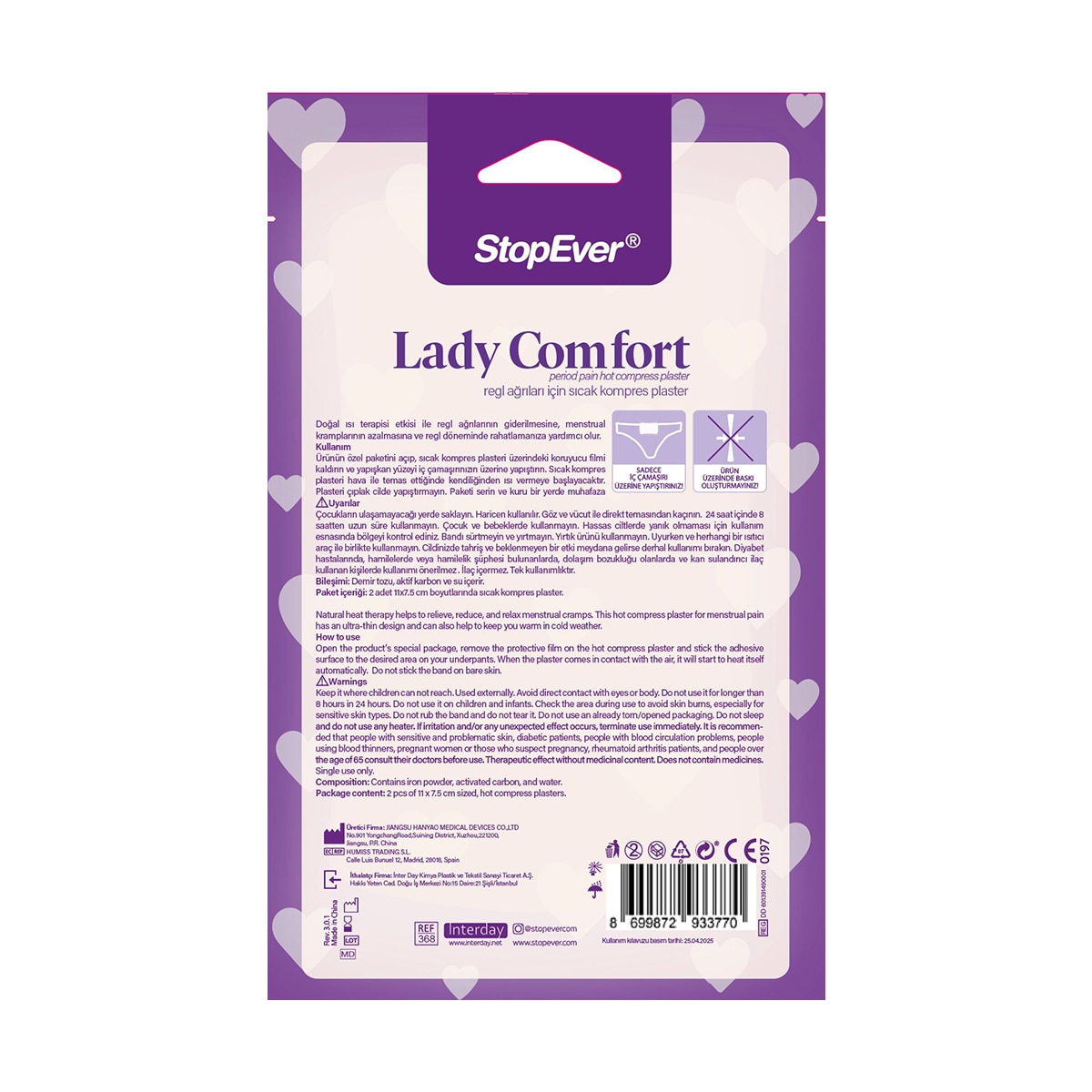  STOP EVER STOPEVER Stop Ever Lady Comfort Isıtıcı Ped  1 of 2 