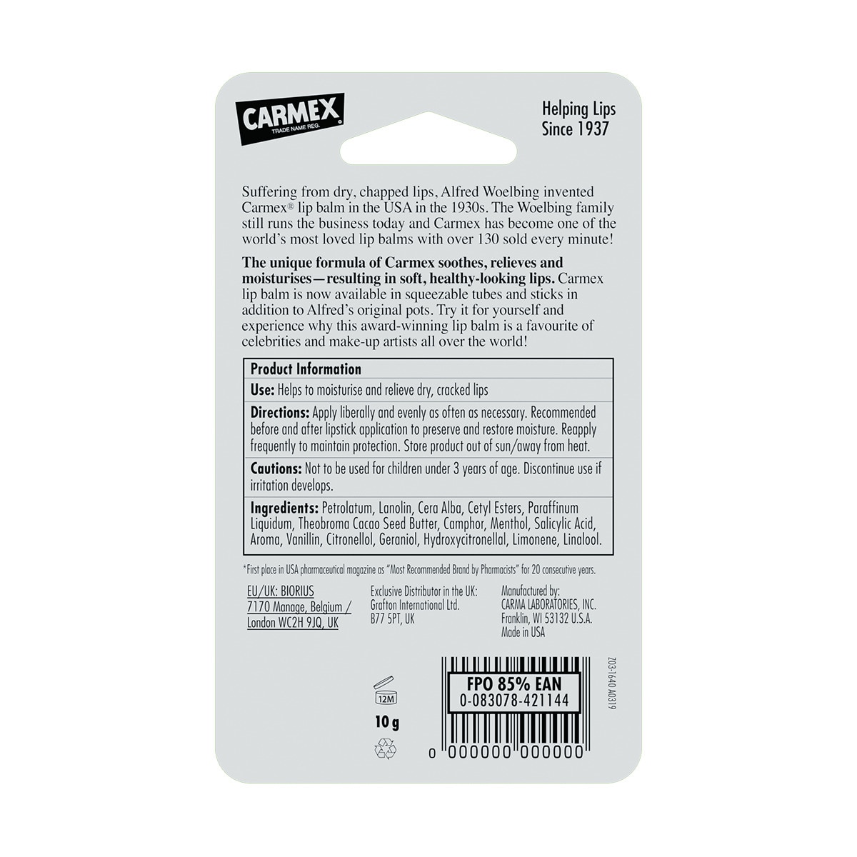  CARMEX CARMEX Carmex Orijinal Dudak Balmı 10 gr  1 of 3 