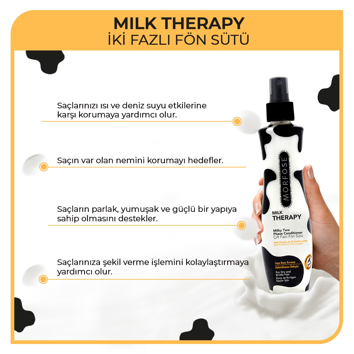  MORFOSE EXC. MORFOSE Morfose Milk Therapy Çift Fazlı Fön Sütü 240 ml  1 of 5 