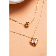 Volenia Altın Renk 2'li Kalp Zincir Detaylı Kolye