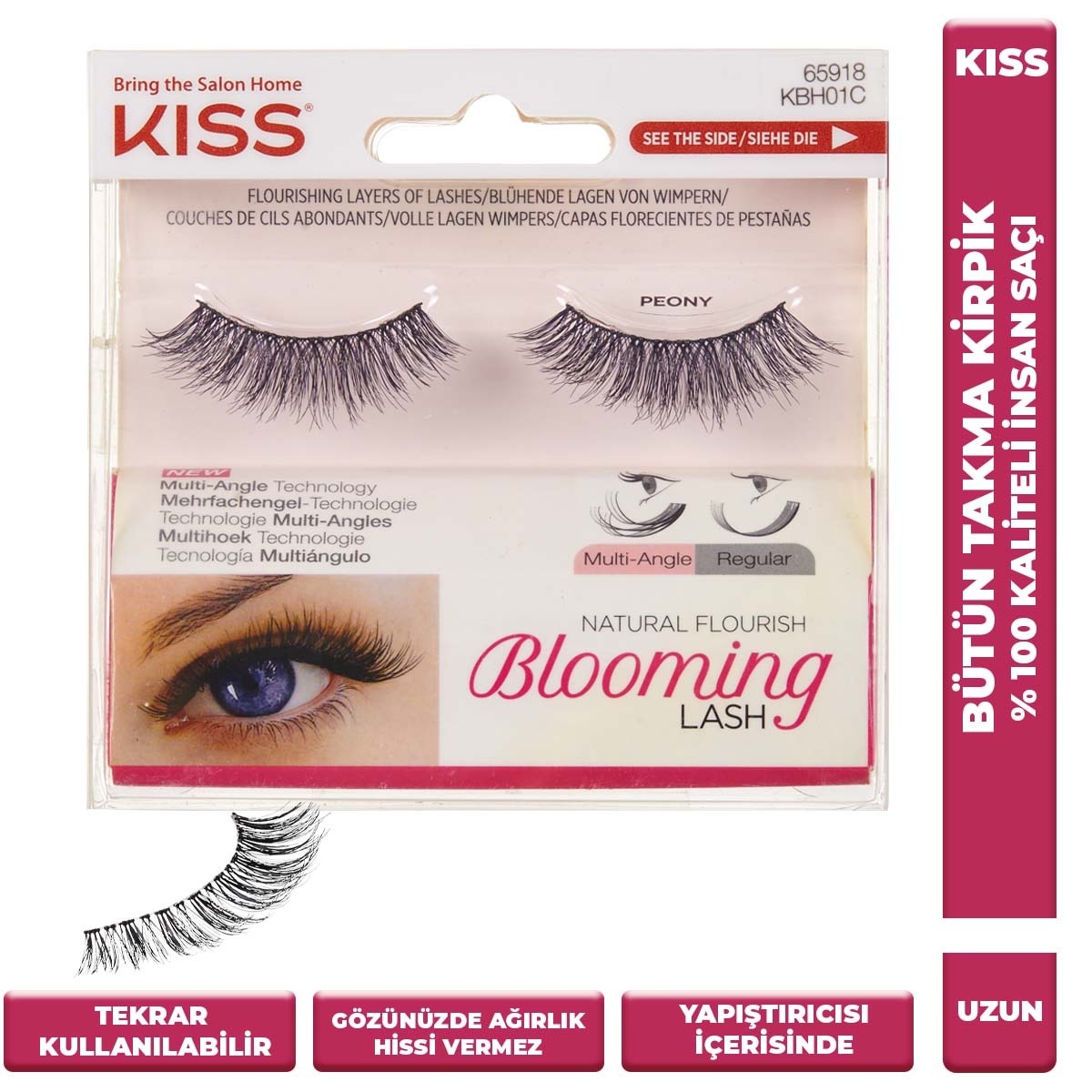 KISS KISS Kiss Blooming Lash Peony Bütün Takma Kirpik Tekrar Kullanılabilir 1 of 2