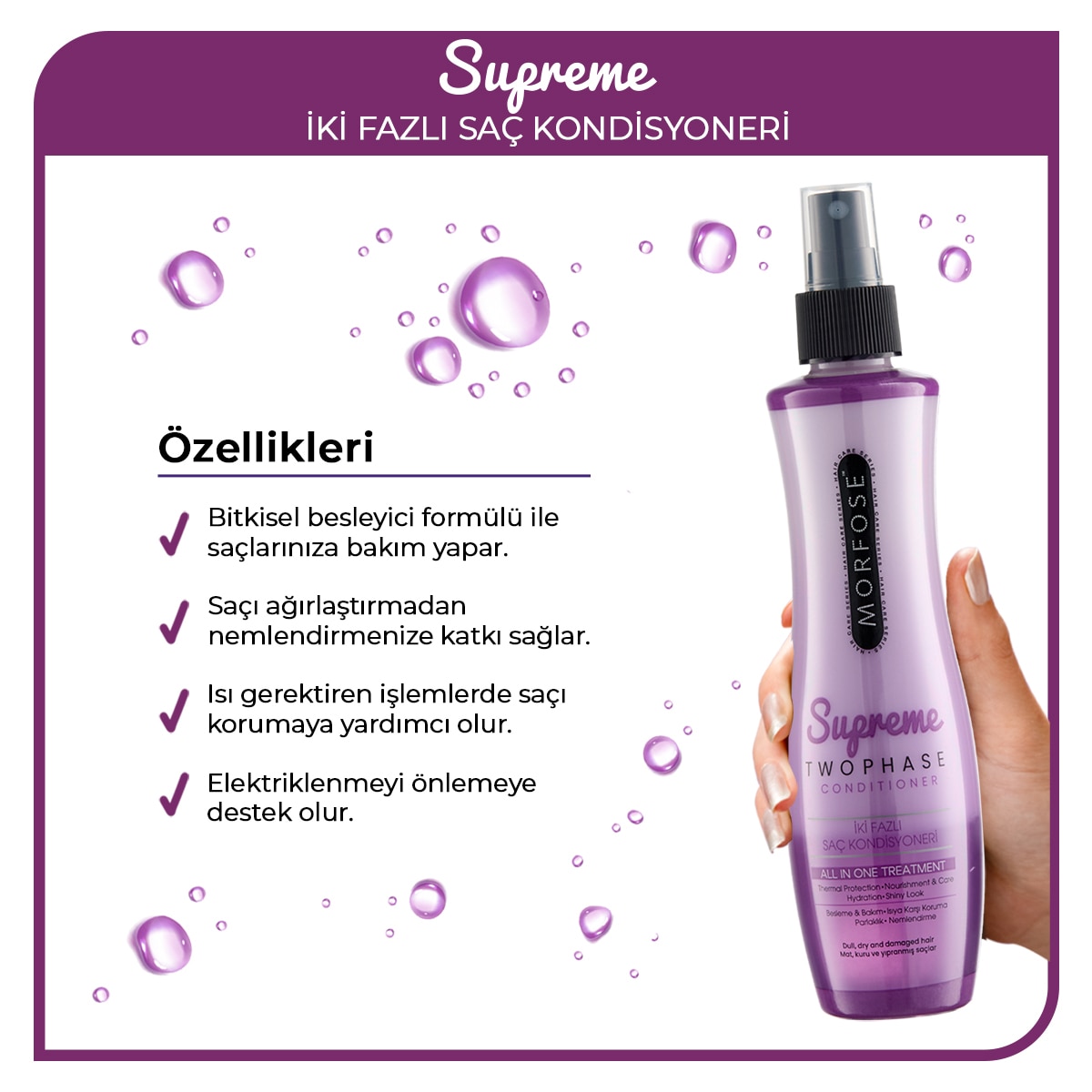  MORFOSE MORFOSE Morfose Supreme Çift Fazlı Fön Suyu 240 ml  1 of 5 