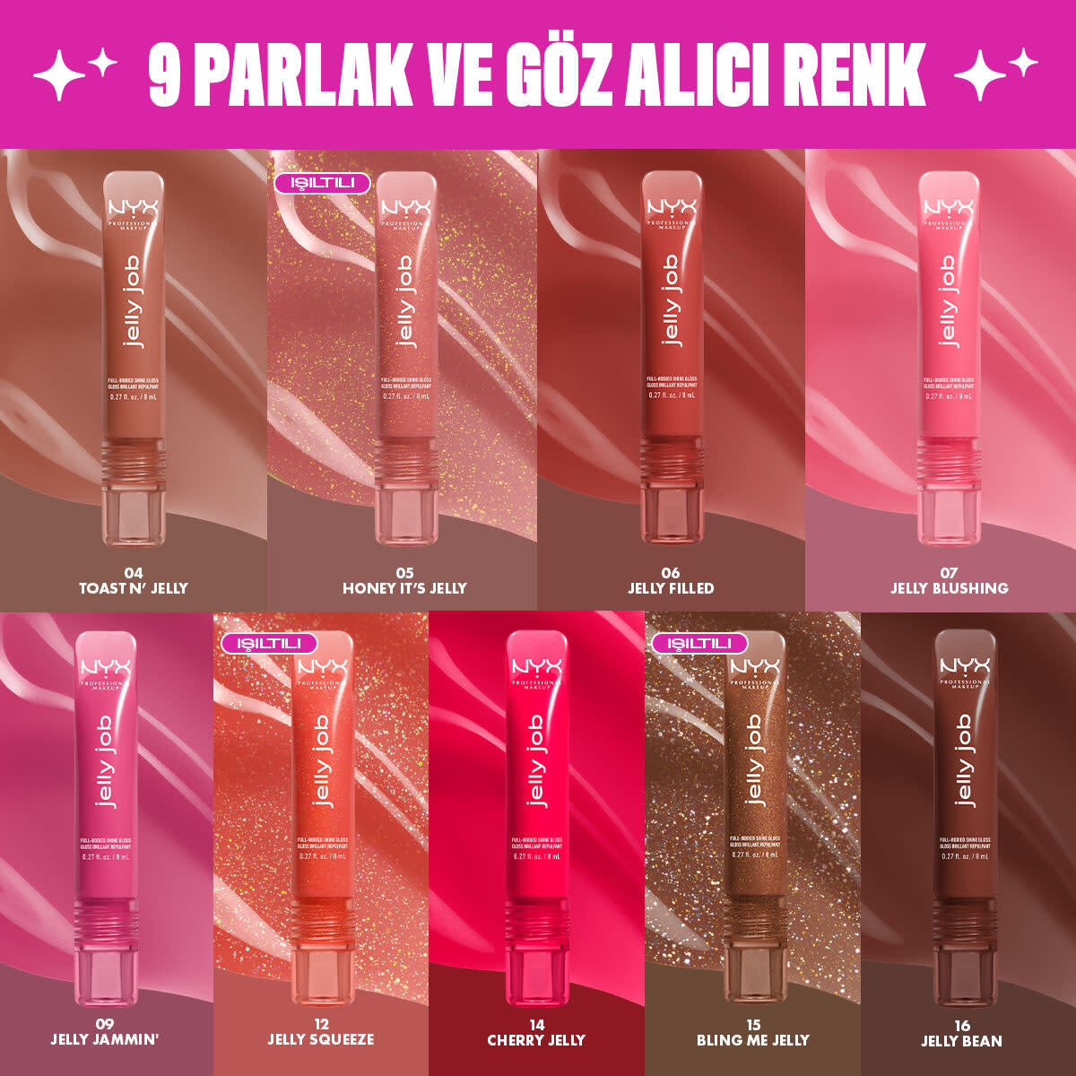 NYX Nyx Professional Makeup Jelly Job Dudak Parlatıcısı Cherry