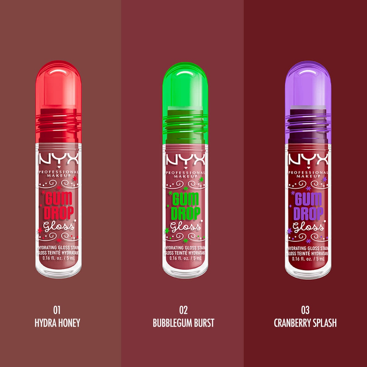 NYX Nyx Professional Makeup Holiday 25 Gum Drop Gloss 03 Cranberry