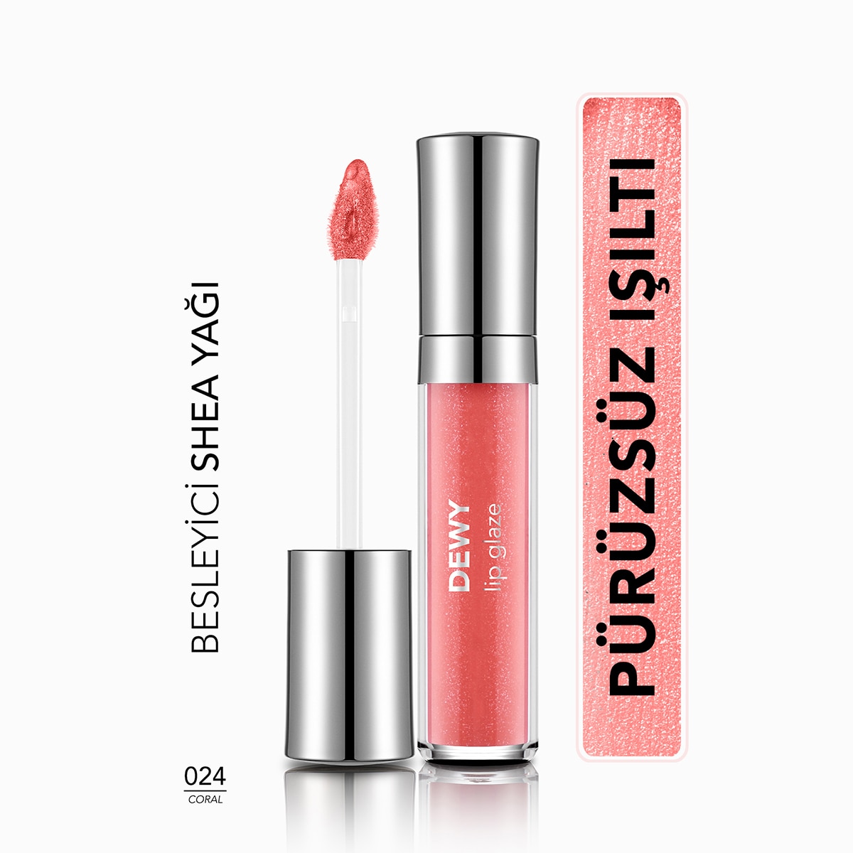  FLORMAR FLORMAR Flormar Dewy Lip Glaze Nemlendirici Dudak Parlatıcısı No: 024 Coral  1 of 8 