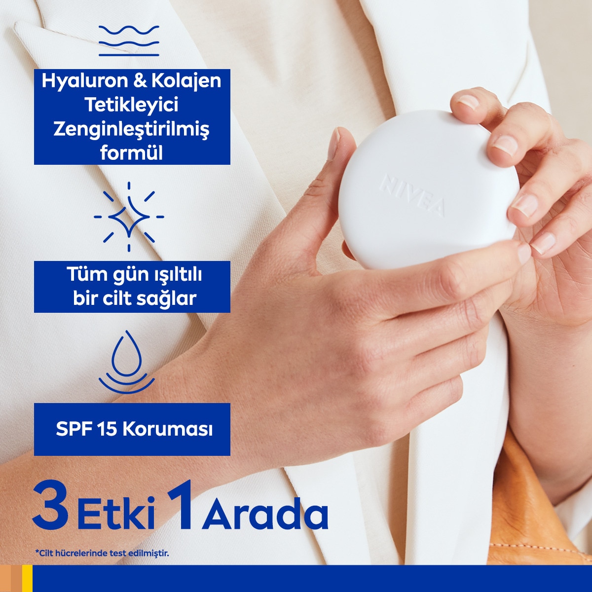  NIVEA VISAGE EXC. NIVEA VISAGE EXC. Nivea Cellular Expert Finish 3in1 Cushion Renkli Açık Ton Yüz Bakım Kremi 01 15 ml  1 of 9 