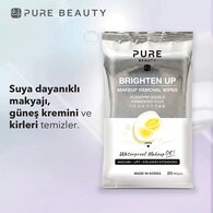 PURE BEAUTY PURE BEAUTY Pure Beauty Brighten Up Makyaj Temizleme Mendili 20 Adet 1 of 6