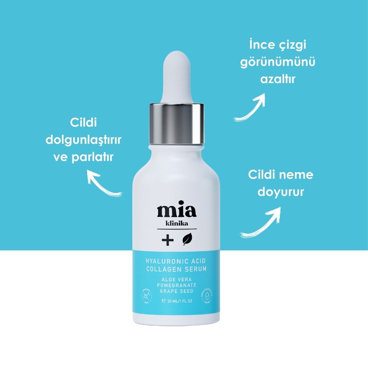  MIA KLINIKA MIA KLINIKA Mia Klinika Yaşlanma Karşıtı Nemlendirici Hyalüronik Asit ve Kolajen Serum 30 ml  1 of 4 