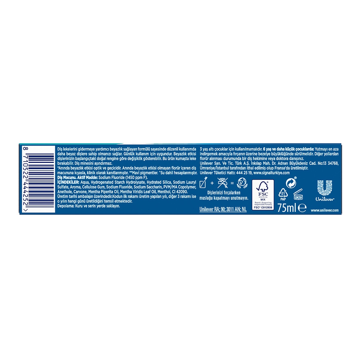 SIGNAL SIGNAL Signal White Now Extra Fresh Anında Beyazlatıcı Diş Macunu 75 ml 1 of 7