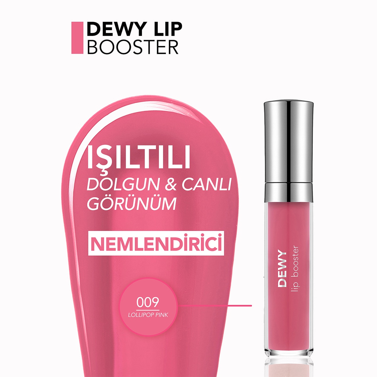  FLORMAR EXC. FLORMAR EXC. Flormar Dewy Lip Booster Dudak Parlatıcısı 09 Lollipop Pink  1 of 6 