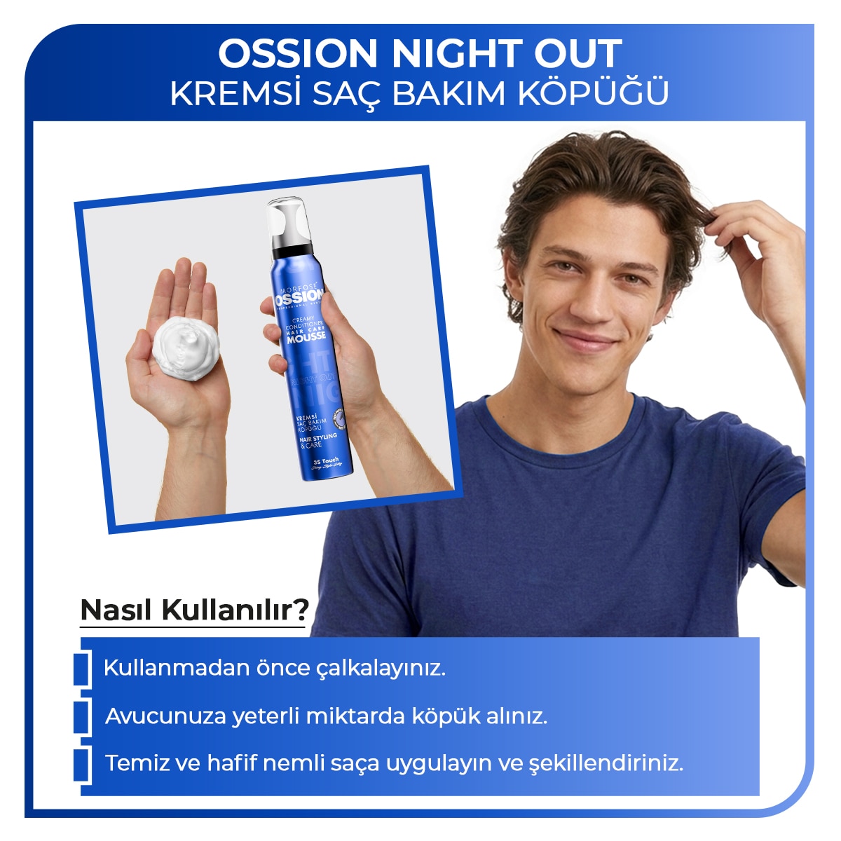 MORFOSE MORFOSE EXC. Morfose Ossion Night Out Kremsi Saç Bakım Köpük 200 ml 1 of 6