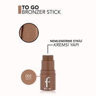 Flormar To Go Yoğunluğu Ayarlanabilir & Doğal Bitişli Kremsi Stick Bronzer - 002 Biscuit