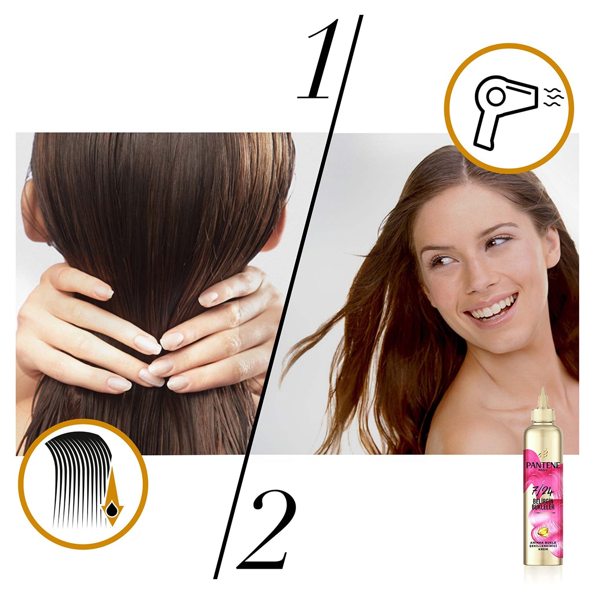  PANTENE PANTENE Pantene Kıvırcık Saçlar İçin 7/24 Saç Bakım Kremi 300 ml  1 of 11 
