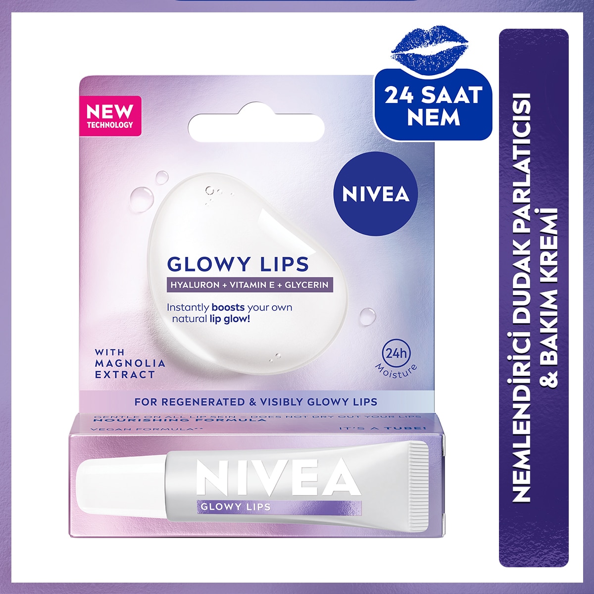 NIVEA LIP CARE NIVEA LIP CARE Nivea Glowy Lips Nemlendirici Dudak Parlatıcısı ve Bakım Kremi 10 ml 1 of 8