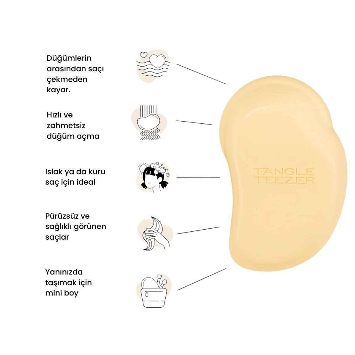 TANGLE TEEZER TANGLE TEEZER Tangle Teezer Saç Fırçası Mini Sarı 1 of 7