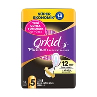Orkid Platinum Dörtlü Hijyenik Ped Gece Ekstra Plus 14'lü