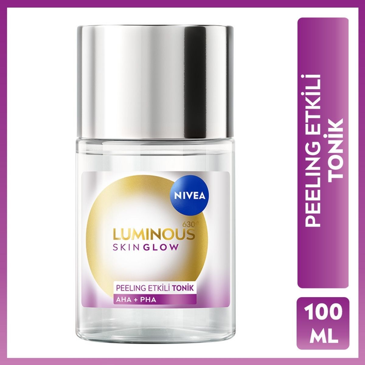NIVEA VISAGE NIVEA VISAGE Nivea Luminous630 Skin Glow Peeling Etkili Tonik 100 ml, Eşit Cilt Tonu 1 of 6