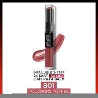 L'Oreal Paris Infaillible 2 Step 24 Saat Kalıcı Likit Ruj & Balm 801 Toujours Toffee