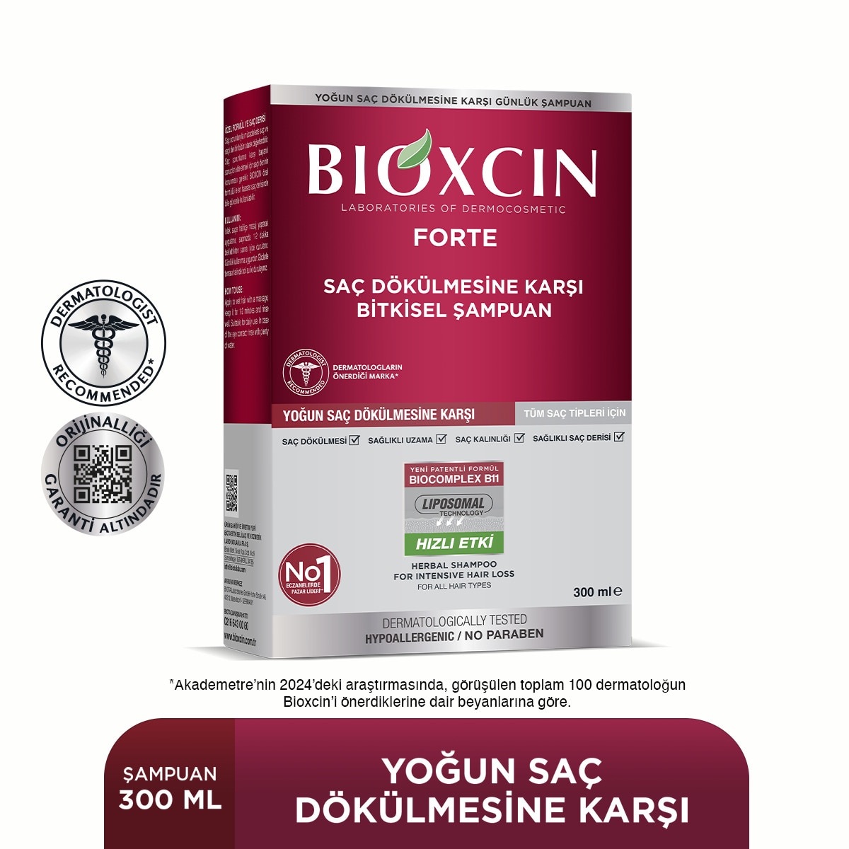  BIOXCIN BIOXCIN Bioxcin Forte Şampuan Yoğun Saç Dökülmesine Karşı 300 ml  1 of 7 
