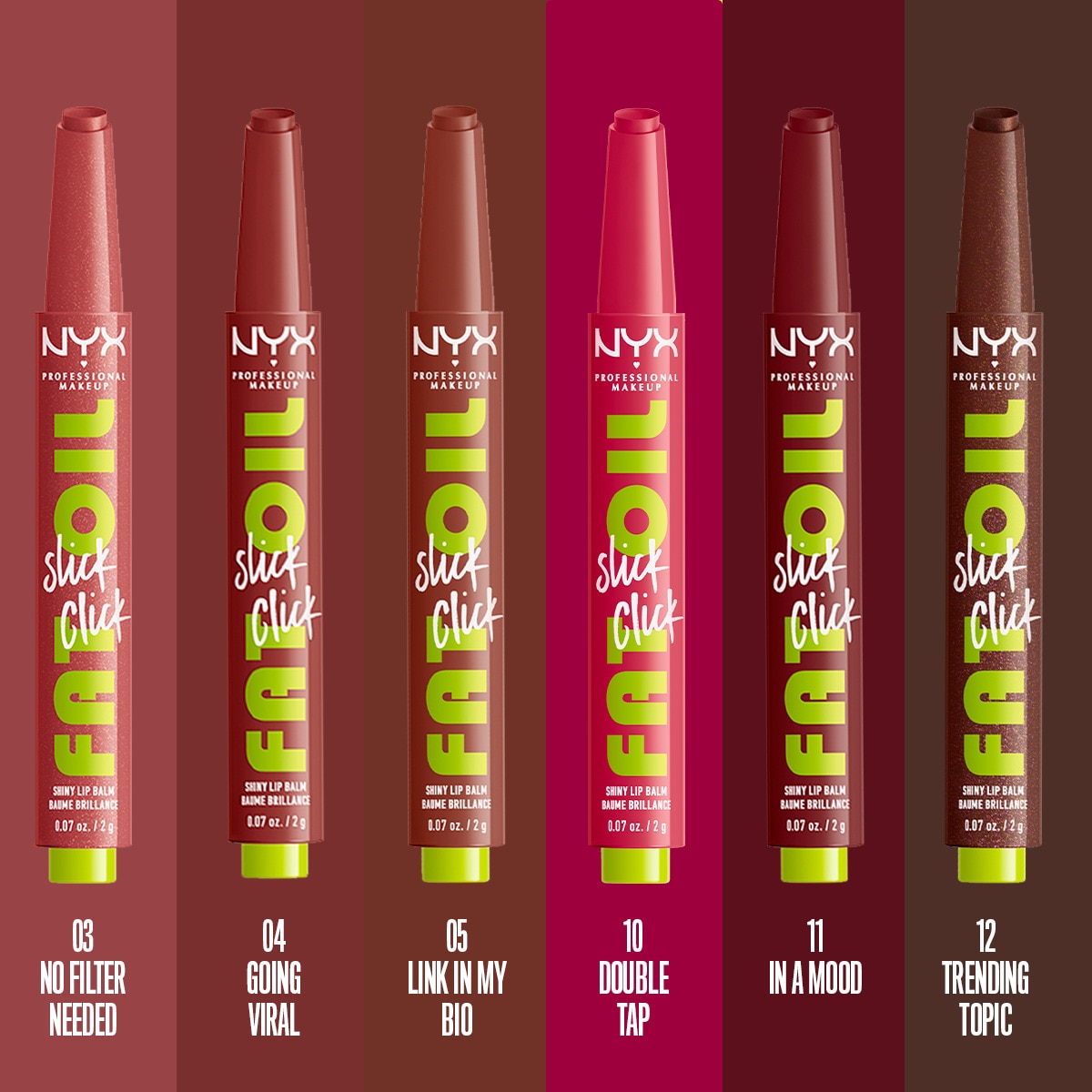  NYX NYX Nyx Professional Makeup Fat Oil Slick Click Parlatıcı Dudak Balmı 04 Going Viral  1 of 8 