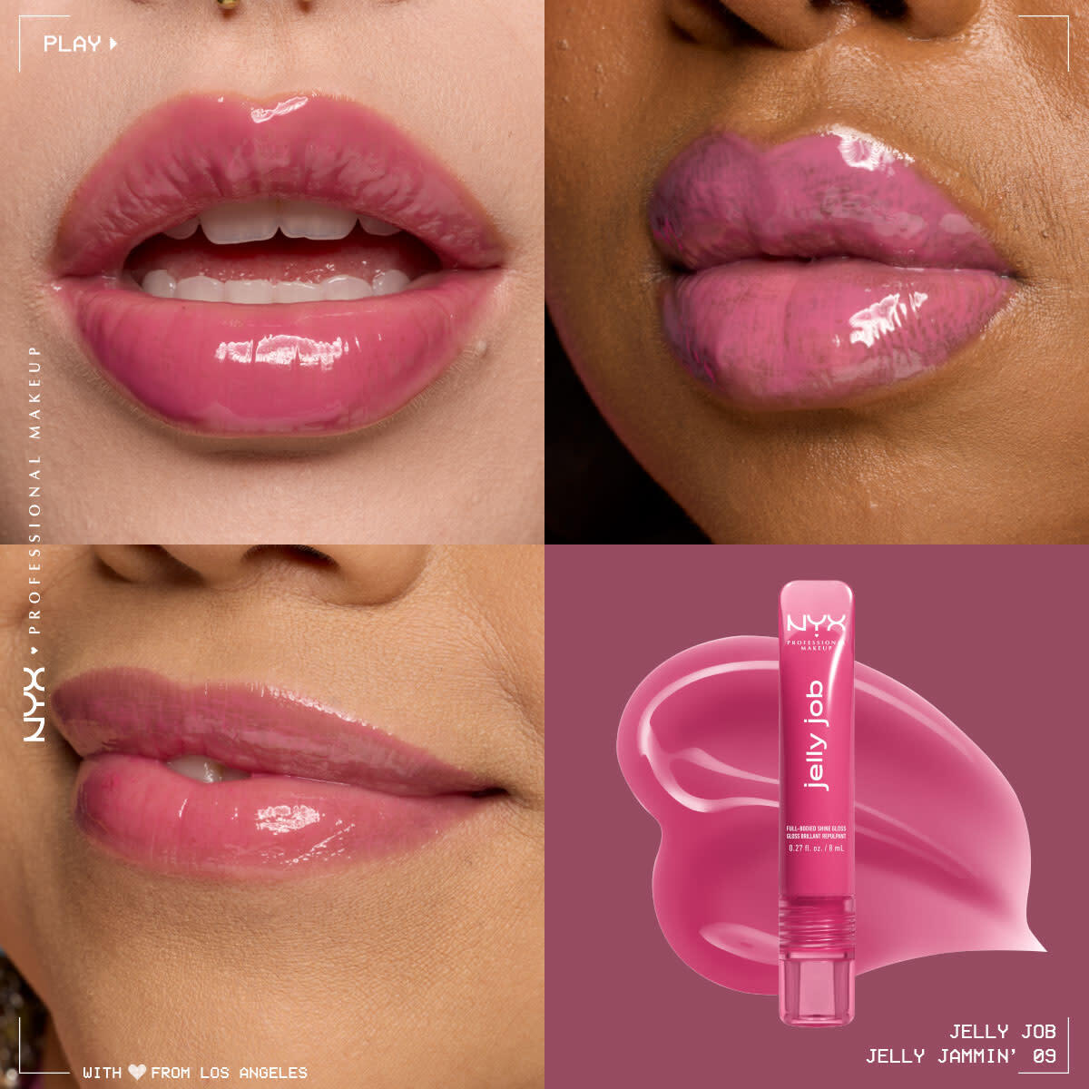 NYX NYX Nyx Professional Makeup Jelly Job Dudak Parlatıcısı Jelly Jammin 1 of 9