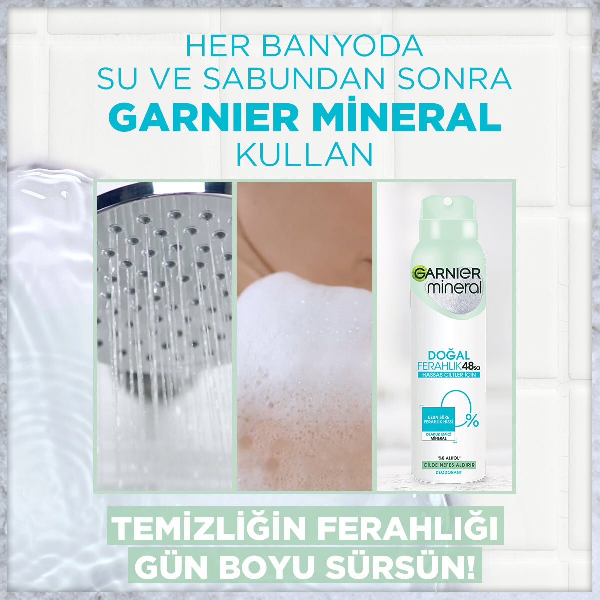  GARNIER GARNIER Garnier Doğal Ferahlık Kadın Deodorant Sprey Pudrasız  1 of 5 