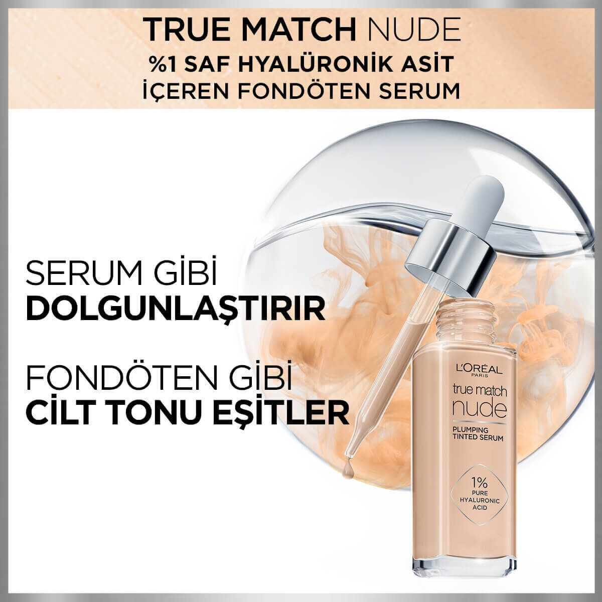  LOREAL PARIS LOREAL PARIS L'Oreal Paris True Match Nude Fondöten Serum 0.5 2 Very Light  1 of 6 