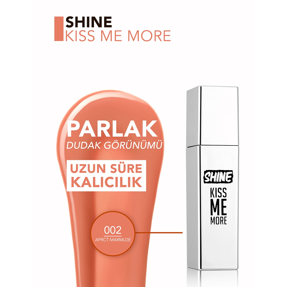  FLORMAR FLORMAR Flormar Shine Kiss Me More Ekstra Kalıcı Likit Parlak Ruj No: 02  1 of 6 