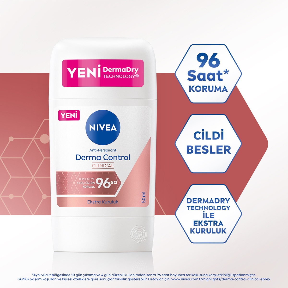 NIVEA DEO NIVEA DEO Nivea Kadın Stick Deodorant Derma Control Clinical 50 ml C Vitamini ile Koltuk Altı Kararma Karşıtı 1 of 7