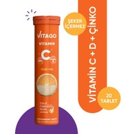 Vitago Vitamin C 1000 mg + Vitamin D + Çinko 20'li Efervesan Tablet