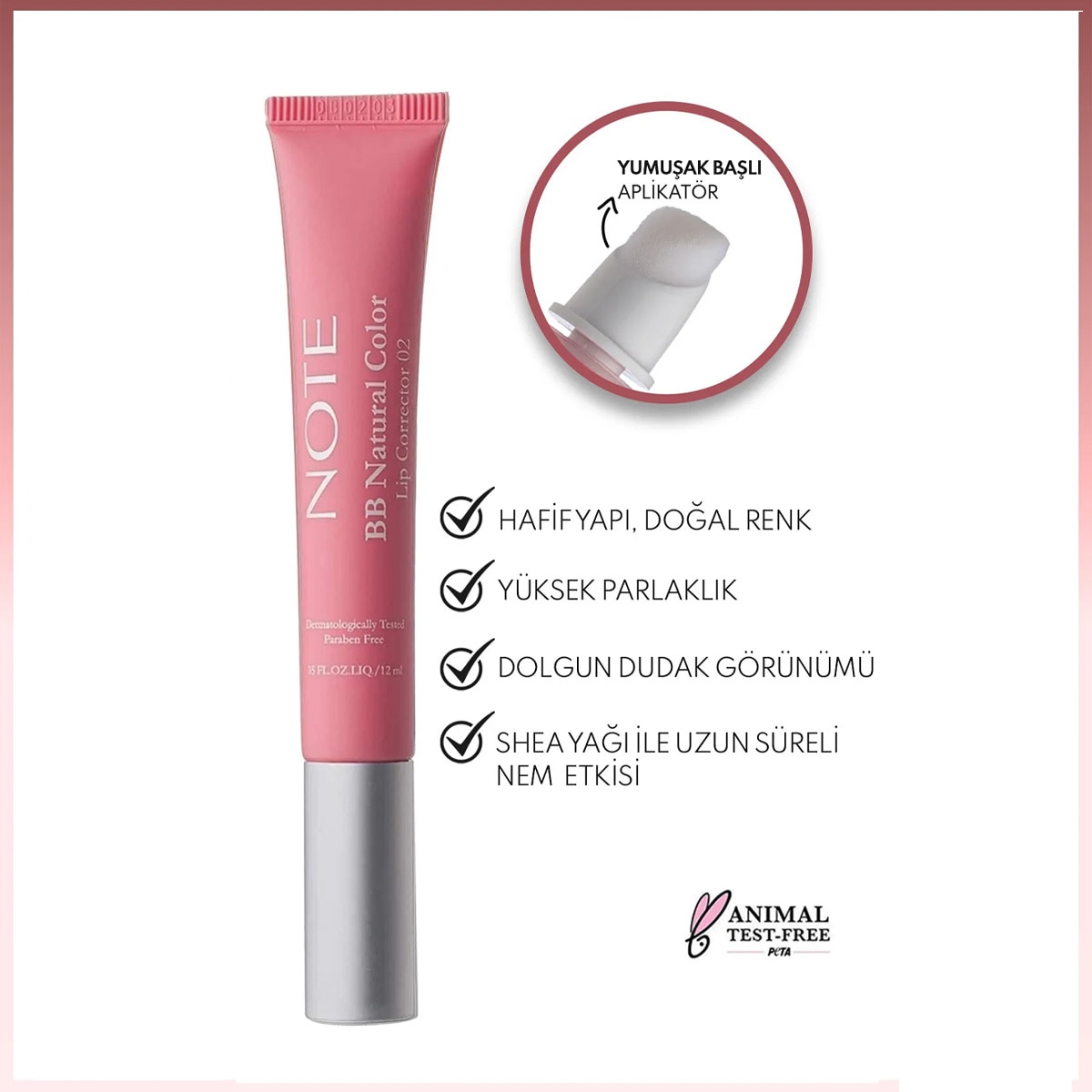  NOTE NOTE Note BB Lip Corrector Renk Eşitleyici Dudak Parlatıcısı No: 02  1 of 6 