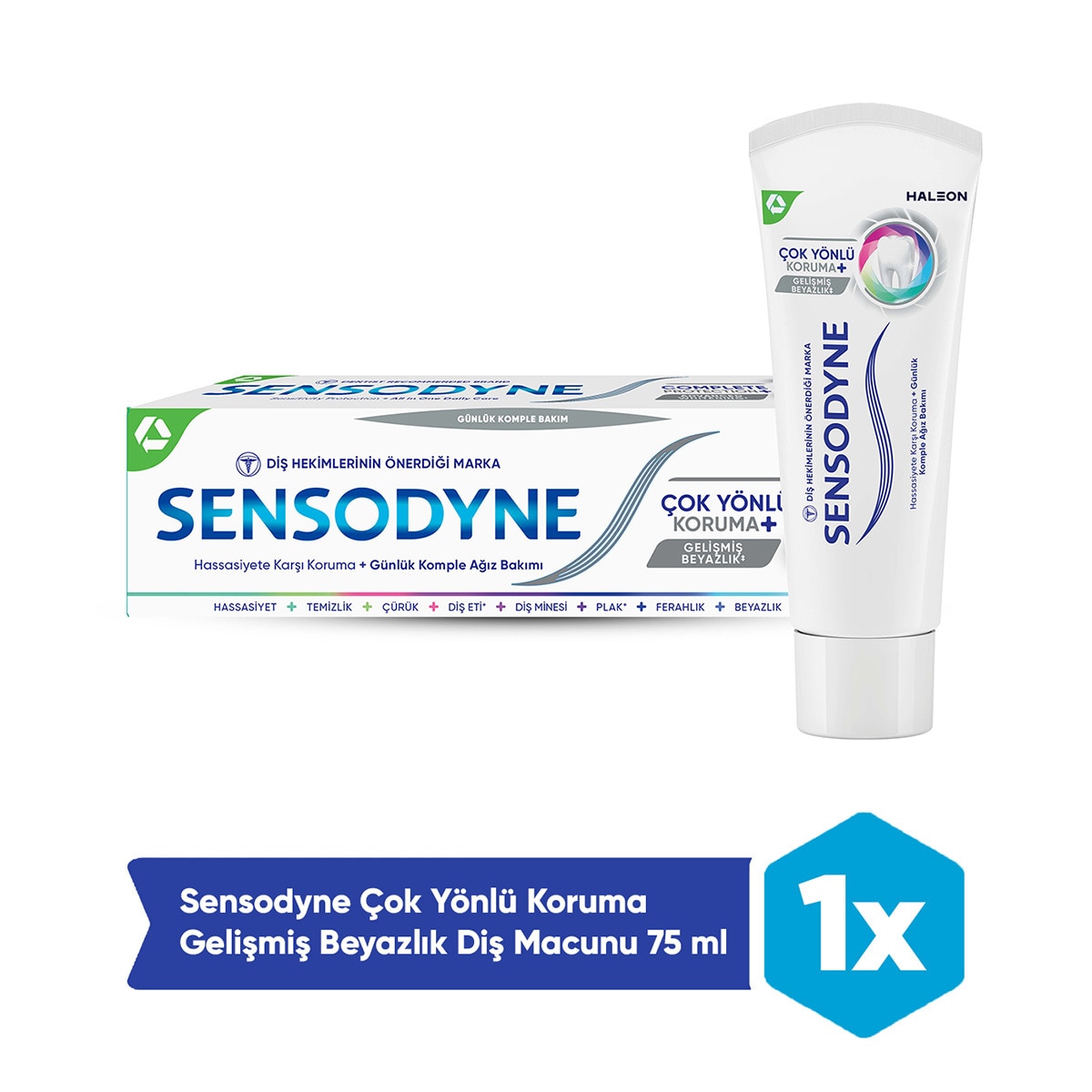 SENSODYNE SENSODYNE Sensodyne Diş Macunu Çok Yönlü Koruyucu ve Gelişmiş Beyaz 75 ml 1 of 3