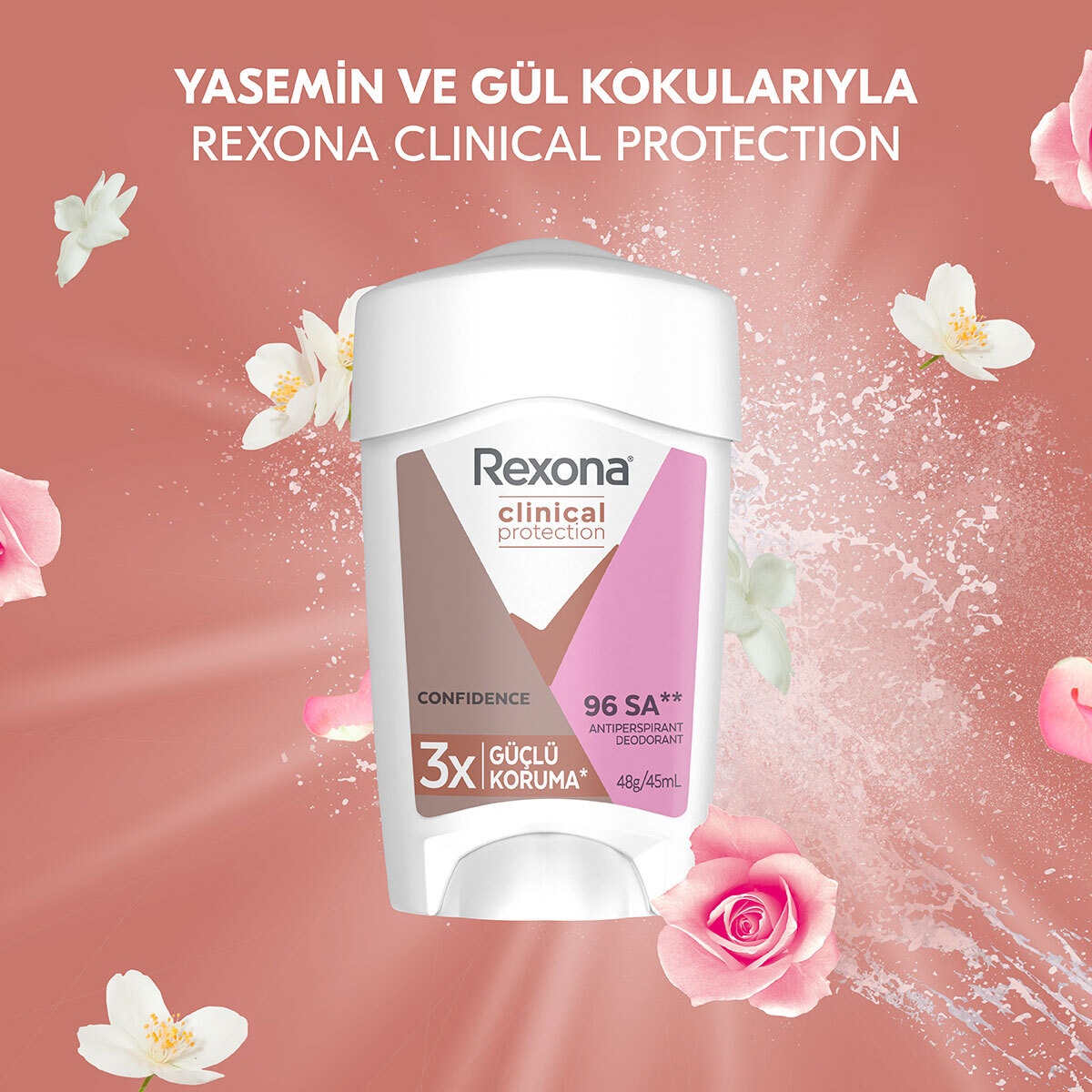 REXONA REXONA Rexona Clinical Protection Kadın Stick Deodorant Confidence 3x Güçlü Koruma 45 ml 1 of 8