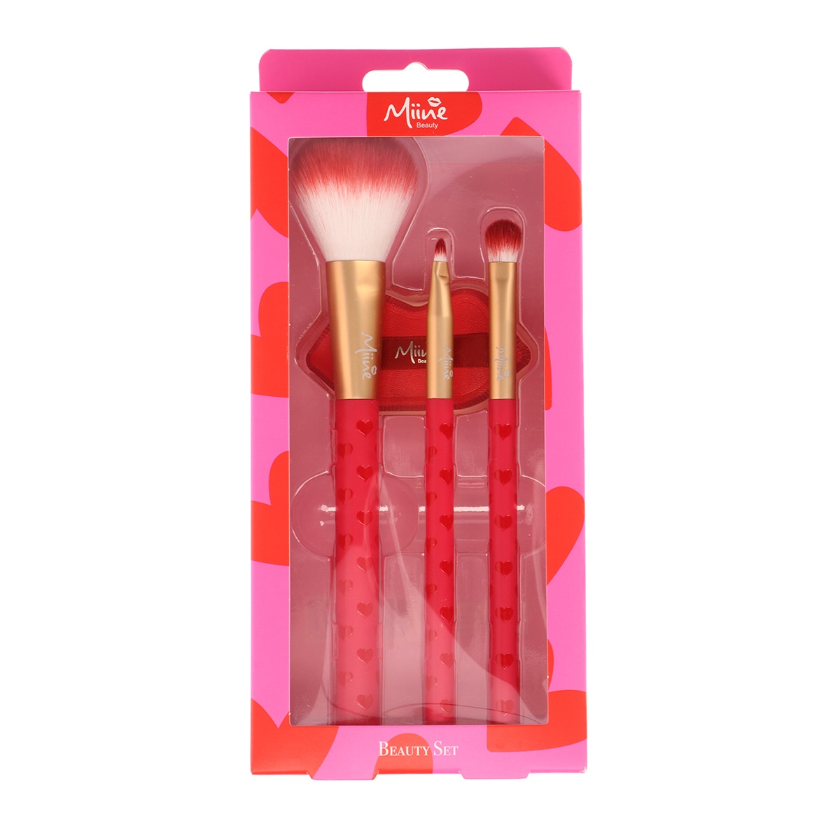  MIINE MIINE Miine Sevgililer Günü Makyaj Fırçası & Pufu Seti 4'lü  1 of 2 