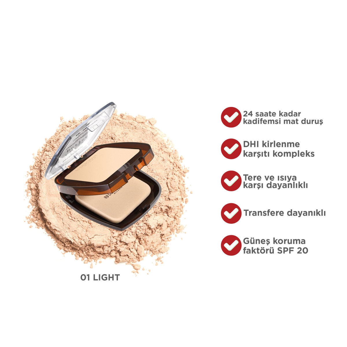  DEBORAH DEBORAH Deborah 24Ore Compact Long Lasting Fondöten 01G L.Beige  1 of 2 