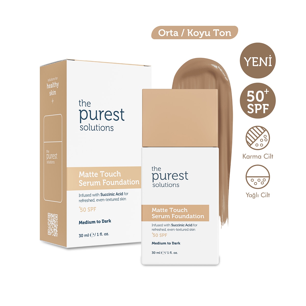  THE PUREST SOLUTIONS EXC. THE PUREST SOLUTIONS EXC. The Purest Solutions Mat Serum Fondöten Medium 30 ml  1 of 9 