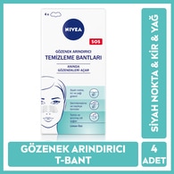  NIVEA VISAGE NIVEA VISAGE Nivea Siyah Nokta ve Gözenek Temizleyici T-Bölgesi Bant 4 Adet  1 of 1 